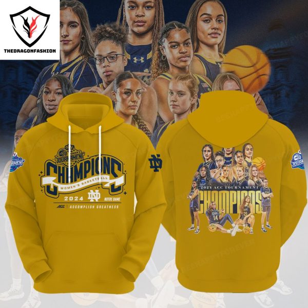 Notre Dame Fighting Irish 2024 ACC Women Basketball Champions Design Hoodie