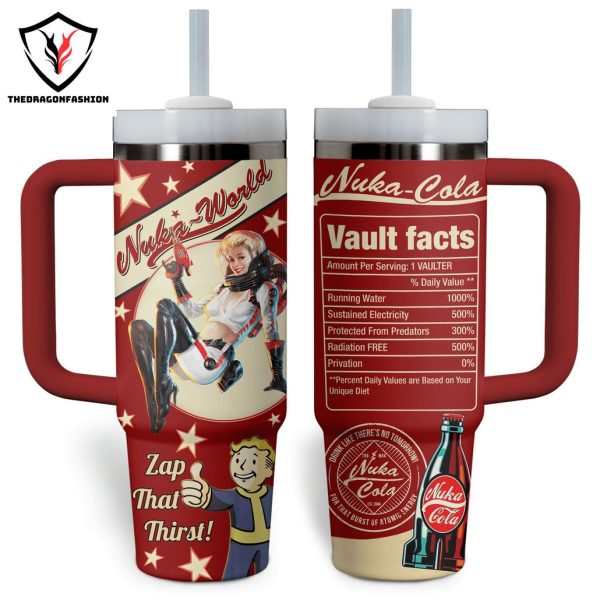 Nuka-Cola Vault Facts Zap Thal Thirst Tumbler With Handle And Straw