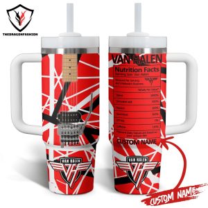 Personalized Van Halen Nutrition Fact Tumbler With Handle And Straw