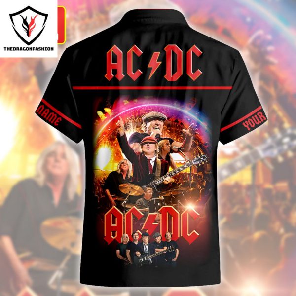 Personalized AC DC Rock Band Tropical Hawaiian Shirt