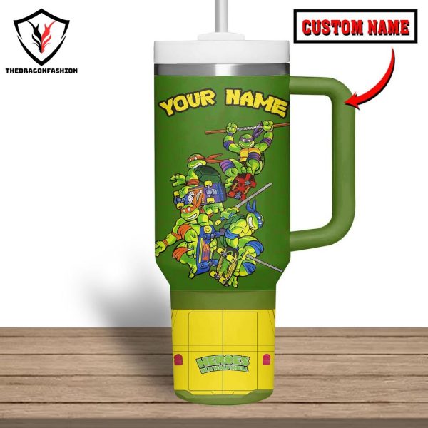 Personalized Teenage Mutant Ninja Turtles Tumbler With Handle And Straw