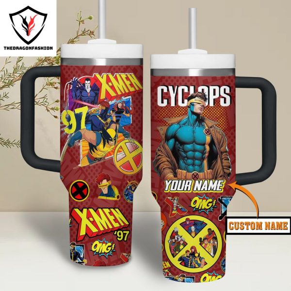 Personalized X-Men 97 Cyckops Tumbler With Handle And Straw