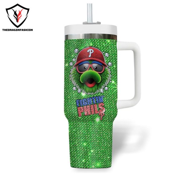 Philadelphia Phillies Green Tumbler With Handle And Straw