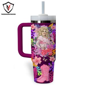 Dollu What Would Dolly Do In Summer Tumbler With Handle And Straw