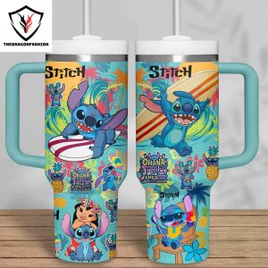 Stitch Ohana Means Family Tumbler With Handle And Straw