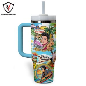 Elvis Presley Trying To Get To You Aloha Tumbler With Handle And Straw
