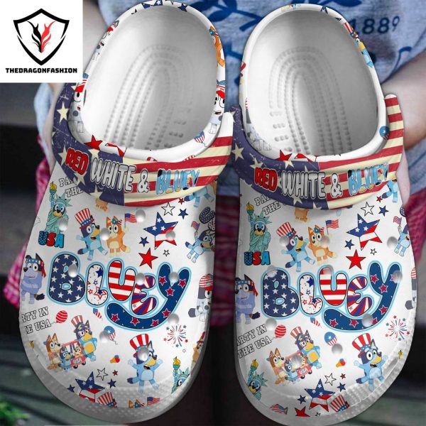 Red White And Bluey Party In The USA Crocs