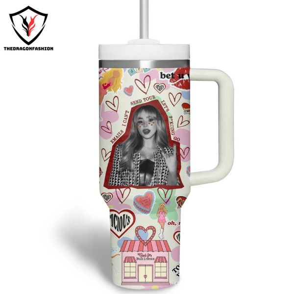 Sabrina Carpenter Bad For Business Tumbler With Handle And Straw