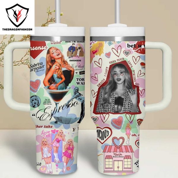 Sabrina Carpenter Bad For Business Tumbler With Handle And Straw