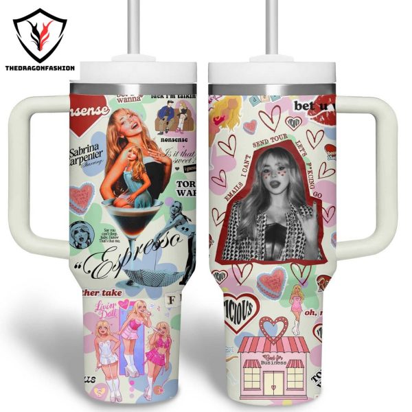 Sabrina Carpenter Bad For Business Tumbler With Handle And Straw