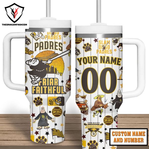 San Diego Padres Friar Faithfyl Tumbler With Handle And Straw