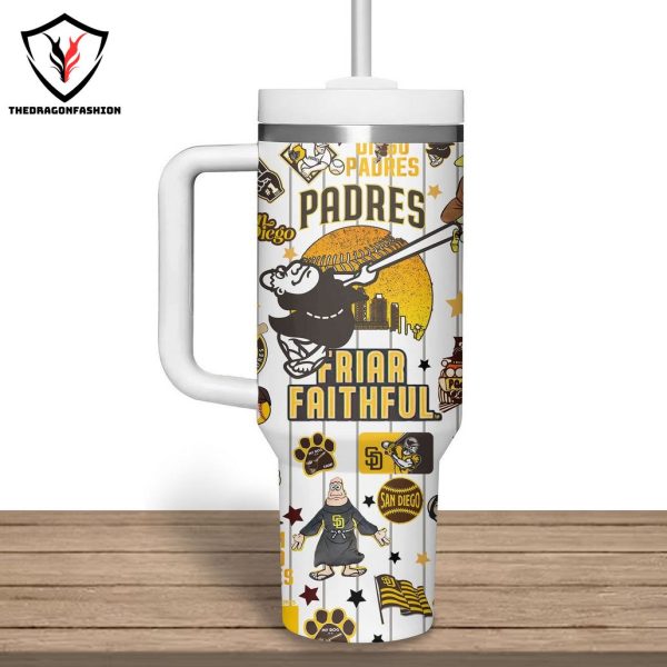 San Diego Padres Friar Faithfyl Tumbler With Handle And Straw