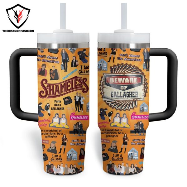 Shameless Beware Of Gallagher Tumbler With Handle And Straw