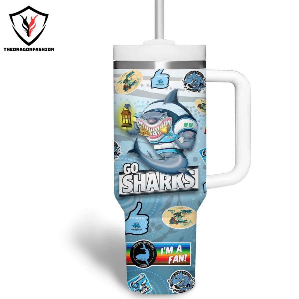 Sharks Cronulla Sutherland Im A Fan Tumbler With Handle And Straw