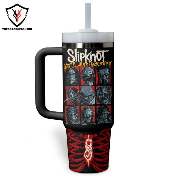 Slipknot 25th Anniversary Design Tumbler With Handle And Straw