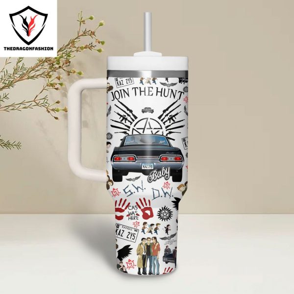 Supernatural Join The Hunt S.w. D.w Tumbler With Handle And Straw