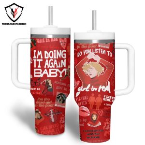 Girl In Red Im Doing It Again Baby Tumbler With Handle And Straw