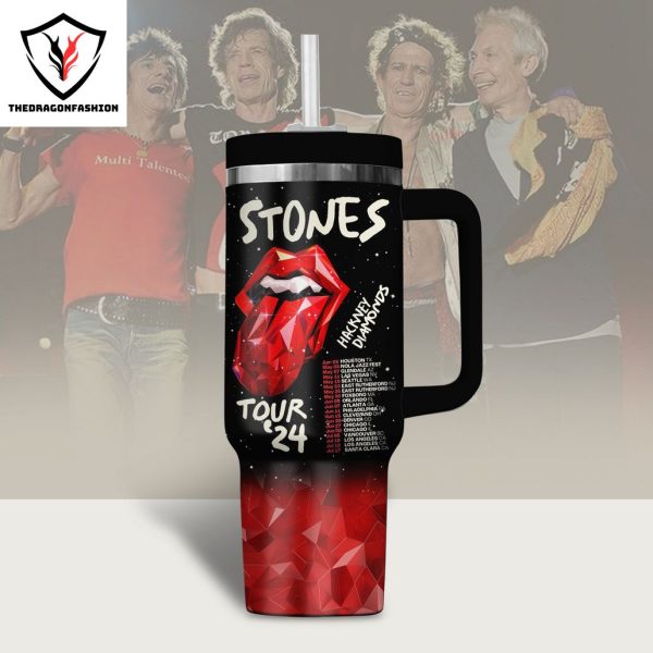 The Rolling Stones Tour 24 Tumbler With Handle And Straw