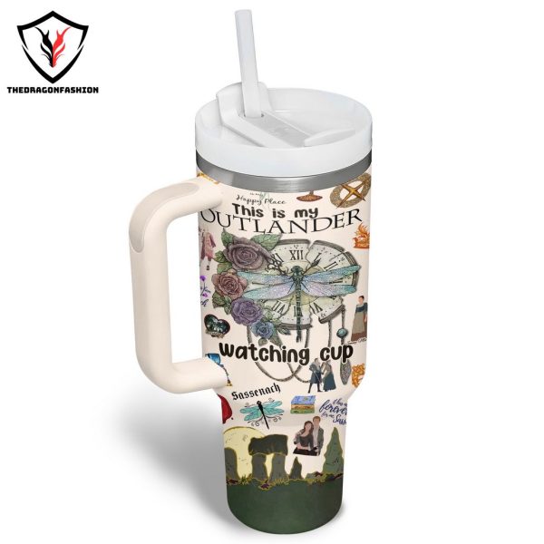 This Is My Outlander Watching Cup Tumbler With Handle And Straw