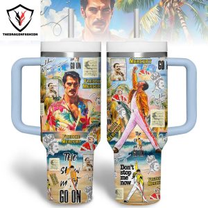 Freddie Mercury Dont Stop Me Now Tumbler With Handle And Straw