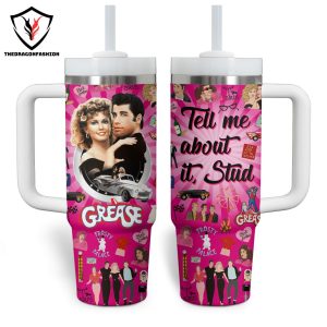 Grease Frosty Palace Pink Ladies Tell Me About It Stud Tumbler With Handle And Straw