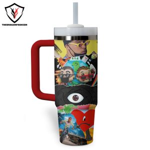 Most Wanted Tour Bad Bunny 2024 Design Tumbler With Handle And Straw