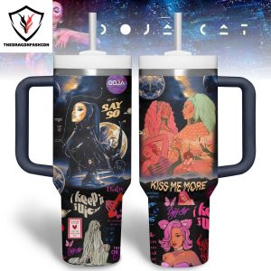 Doja Cat Kiss Me More Tumbler With Handle And Straw