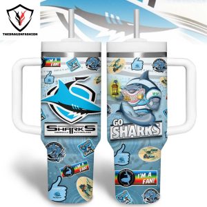 Sharks Cronulla Sutherland Im A Fan Tumbler With Handle And Straw