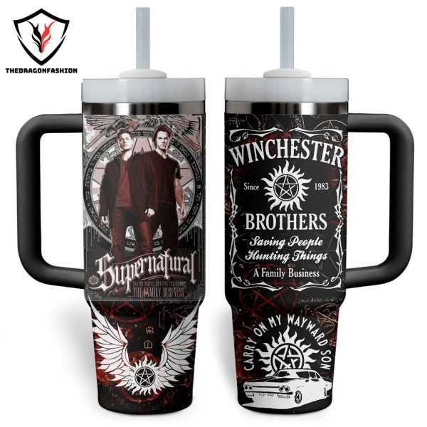 Winchester Brothers Supernatural Tumbler With Handle And Straw