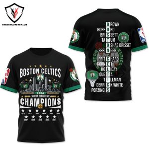 Boston Celtics 2024 Eastern Conference Champions Black 3D T-Shirt