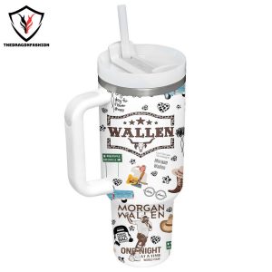 Morgan Wallen One Night At A Time World Tour Tumbler With Handle And Straw