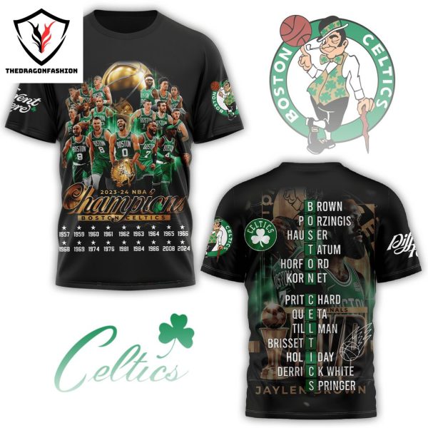 2023-24 NBA Champions Boston Celtics 3D T-Shirt