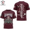 2024 College World Series Champions Texas A&M Aggies 3D T-Shirt