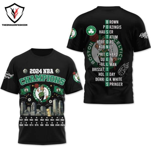 2024 NBA Champions Boston Celtics 3D T-Shirt