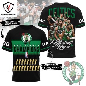 Personalized 2024 NBA Final Champions Boston Celtics Different Here 3D T-Shirt