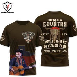 Willie Nelson Outlaw Country 3D T-Shirt