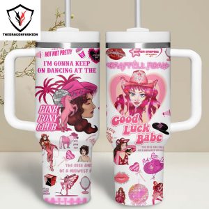 Pink Pony Club Good Luck Babe Chappell Roan Tumbler With Handle And Straw