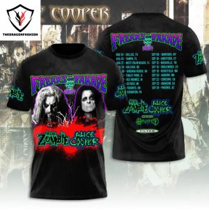Freaks Parade Tour 2024 Rob Zombie – Alice Cooper Design 3D T-Shirt
