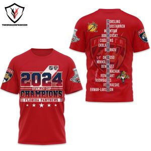 2024 Stanley Cup Champions Florida Panthers 3D T-Shirt – Red