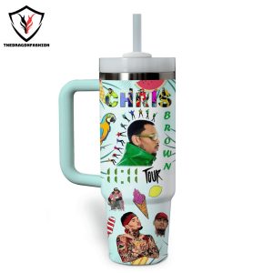 11 11 Chris Brown Tour Tumbler With Handle And Straw