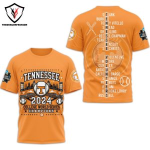 Tennessee Volunteers Baseball College World Series Champions 3D T-Shirt