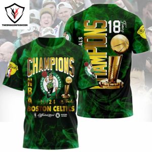 Boston Celtics 2024 NBA Champions 18 Times 3D T-Shirt