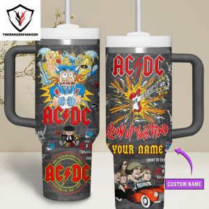 Personalized AC DC Blow Up Your Video Tumbler With Handle And Straw
