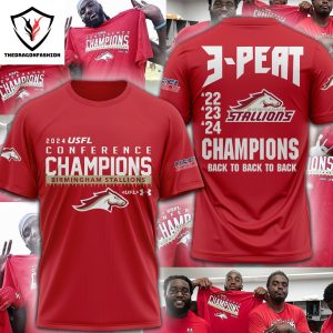 3 Peat Champions Back To Back To Back Birmingham Stallions 3D T-Shirt