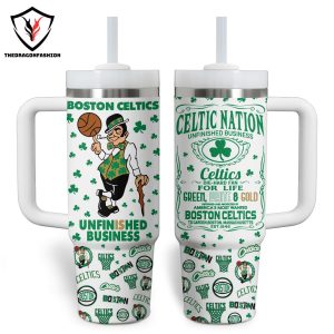Boston Celtics Unfinished Business Tumbler With Handle And Straw
