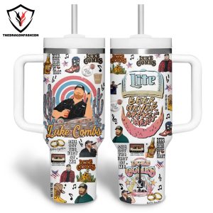 Luke Combs Beer Never Broke My Heart Tumbler With Handle And Straw