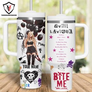 Avril Lavigne Bite Me Tumbler With Handle And Straw