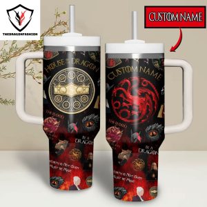 Personalized House Of The Dragons Game Of Thrones Tumbler With Handle And Straw