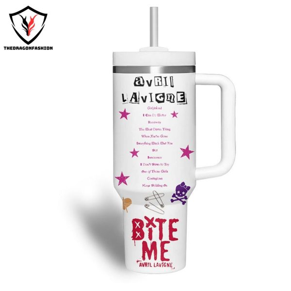 Avril Lavigne Bite Me Tumbler With Handle And Straw