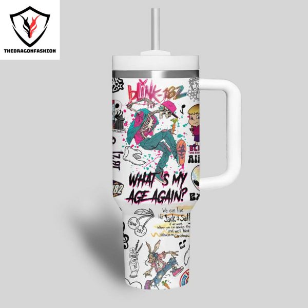 Blink-182 What My Age Again Tumbler With Handle And Straw